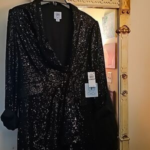 Cece black sequin coat size 12 junior never been worn